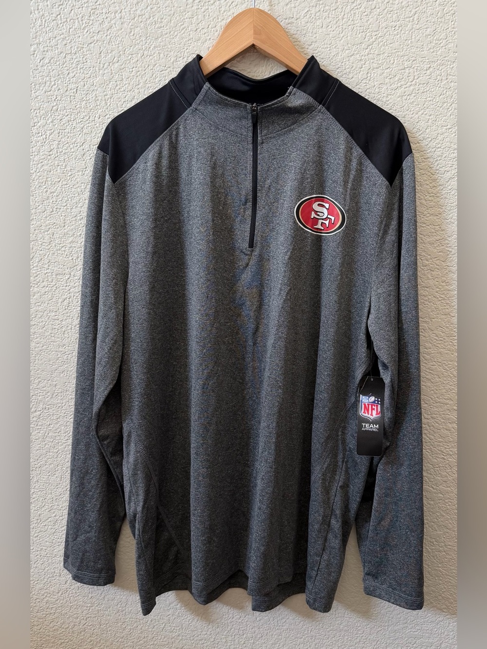 NFL Team Apparel Men's XL San Francisco 49ers 1/4 Zip Pullover Gray MSRP $45